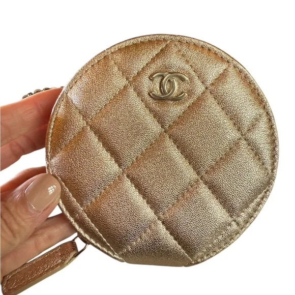 Chanel Metallic Gold Quilted Mini Bag Duo - Picture 6 of 10